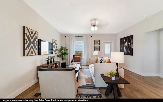 a living room with furniture