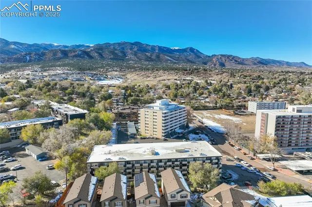 a view of a lake with mountain