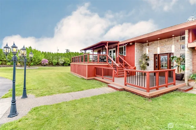 a view of porch with a yard