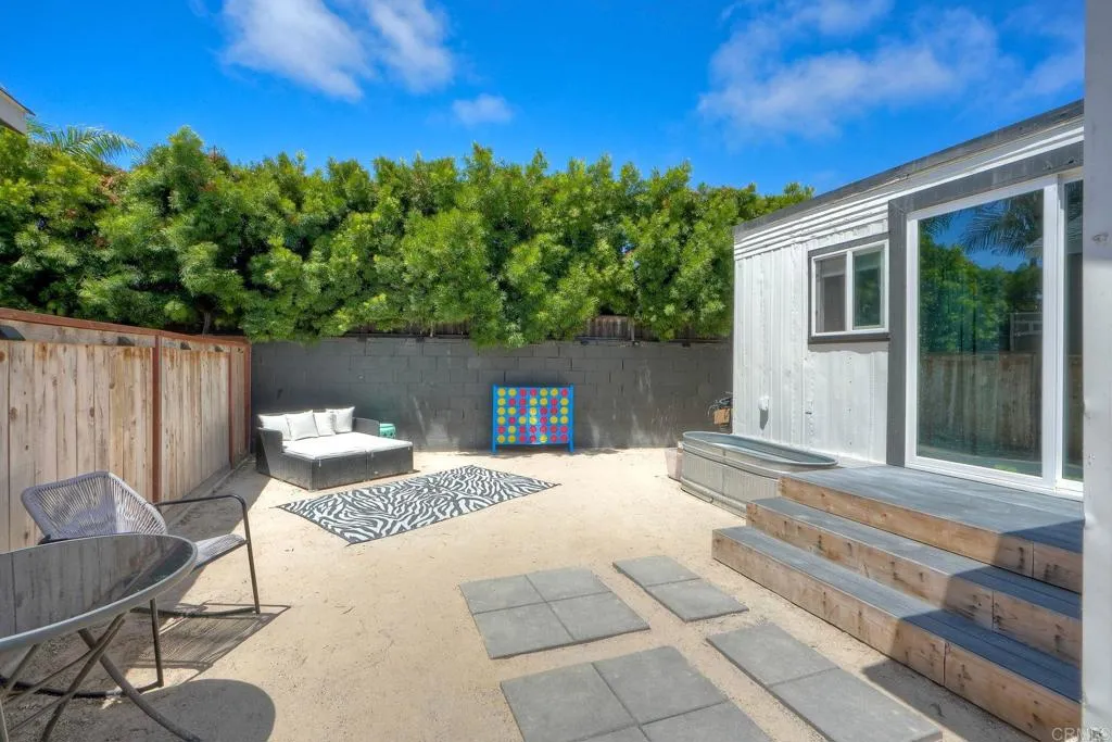 699 North Vulcan Avenue, Unit 6 Encinitas, CA 92024 - Photo 24 of 27 a backyard of a house with table and chairs