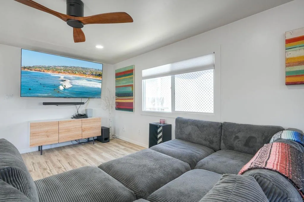 699 North Vulcan Avenue, Unit 6 Encinitas, CA 92024 - Photo 8 of 27 a living room with furniture and a flat screen tv