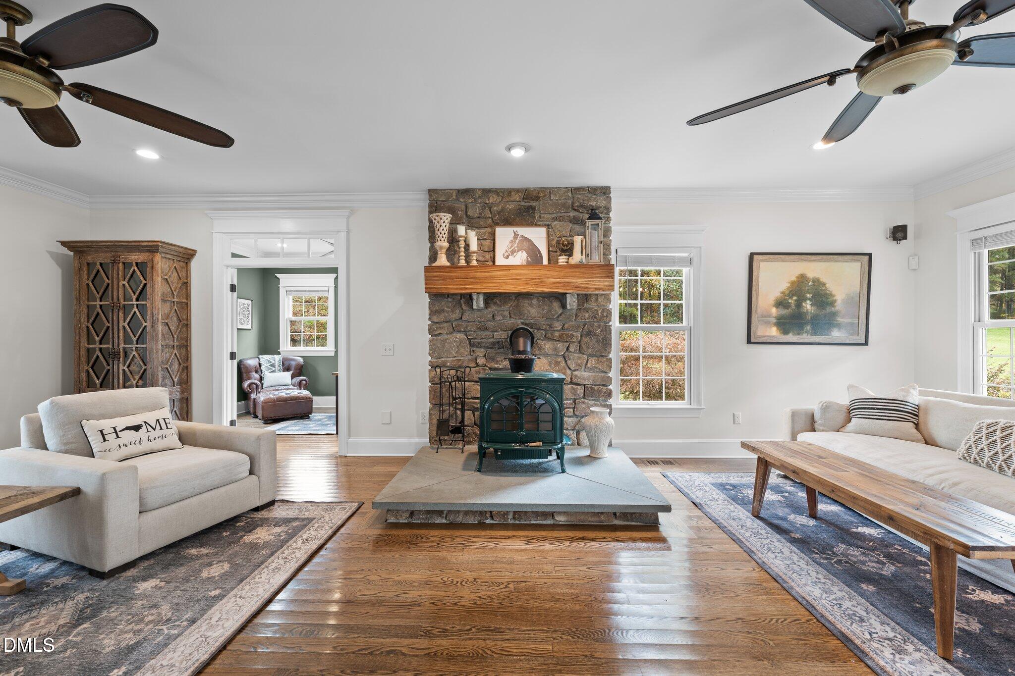 220 Epps Clark Road Siler City, NC 27344 - Photo 35 of 55 a living room with furniture and a fireplace