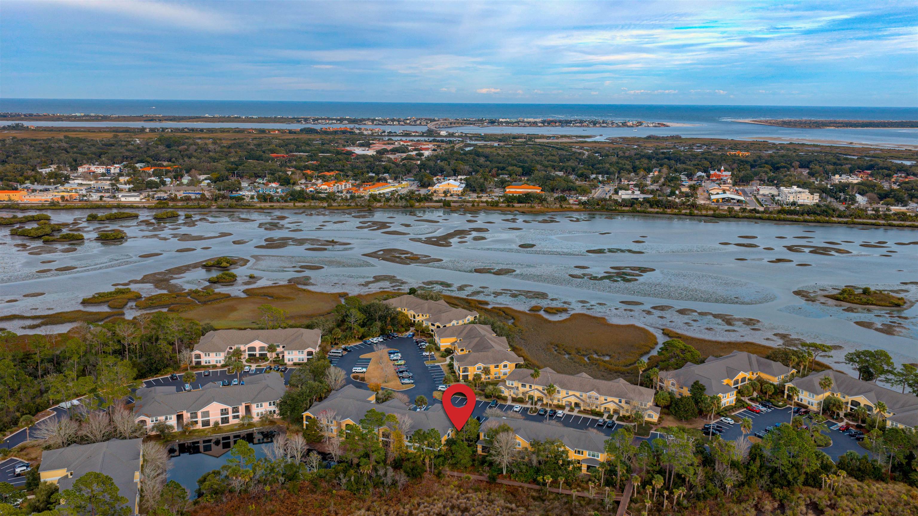 1800 Vista Cove Road St. Augustine, FL 32084 - Photo 49 of 69 Aerial perspective of suburban area featuring a large body of water