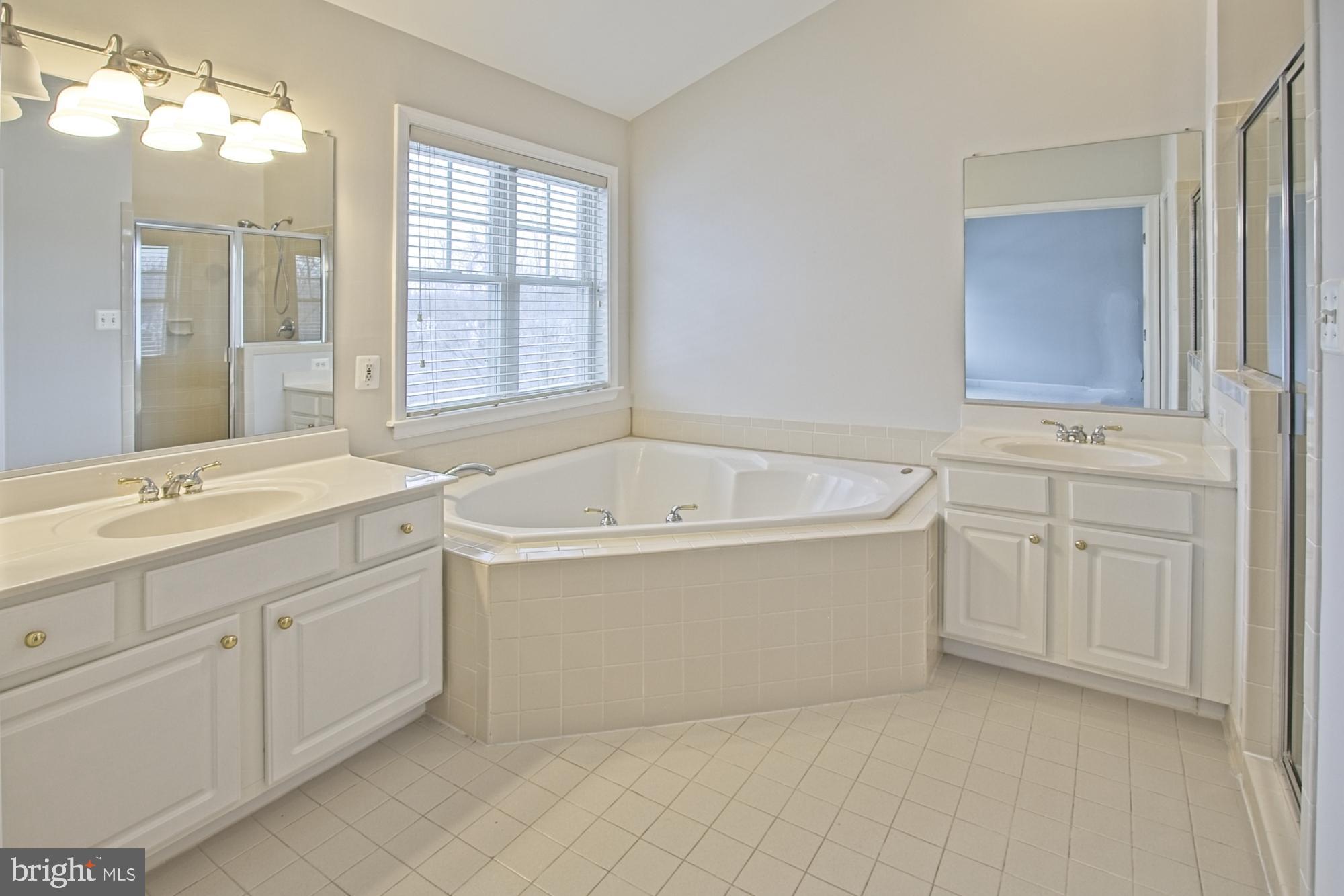 11117 Little Compton Drive Reston, VA 20191 - Photo 27 of 58 Primary bathroom with soaking tub and dbl sinks