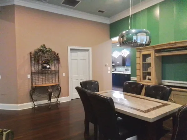 a view of a shaded area in a backyard