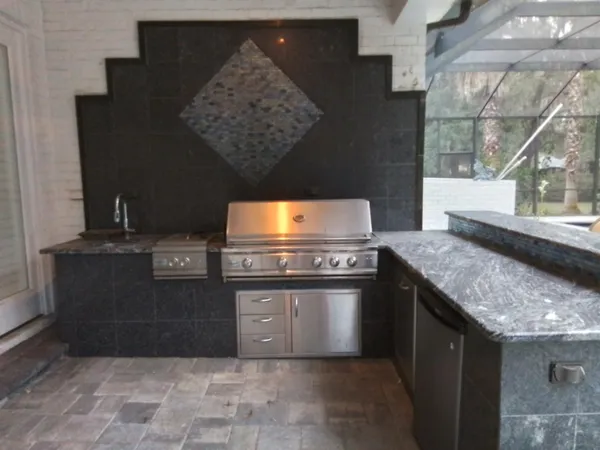 a bath tub sitting in front of a window