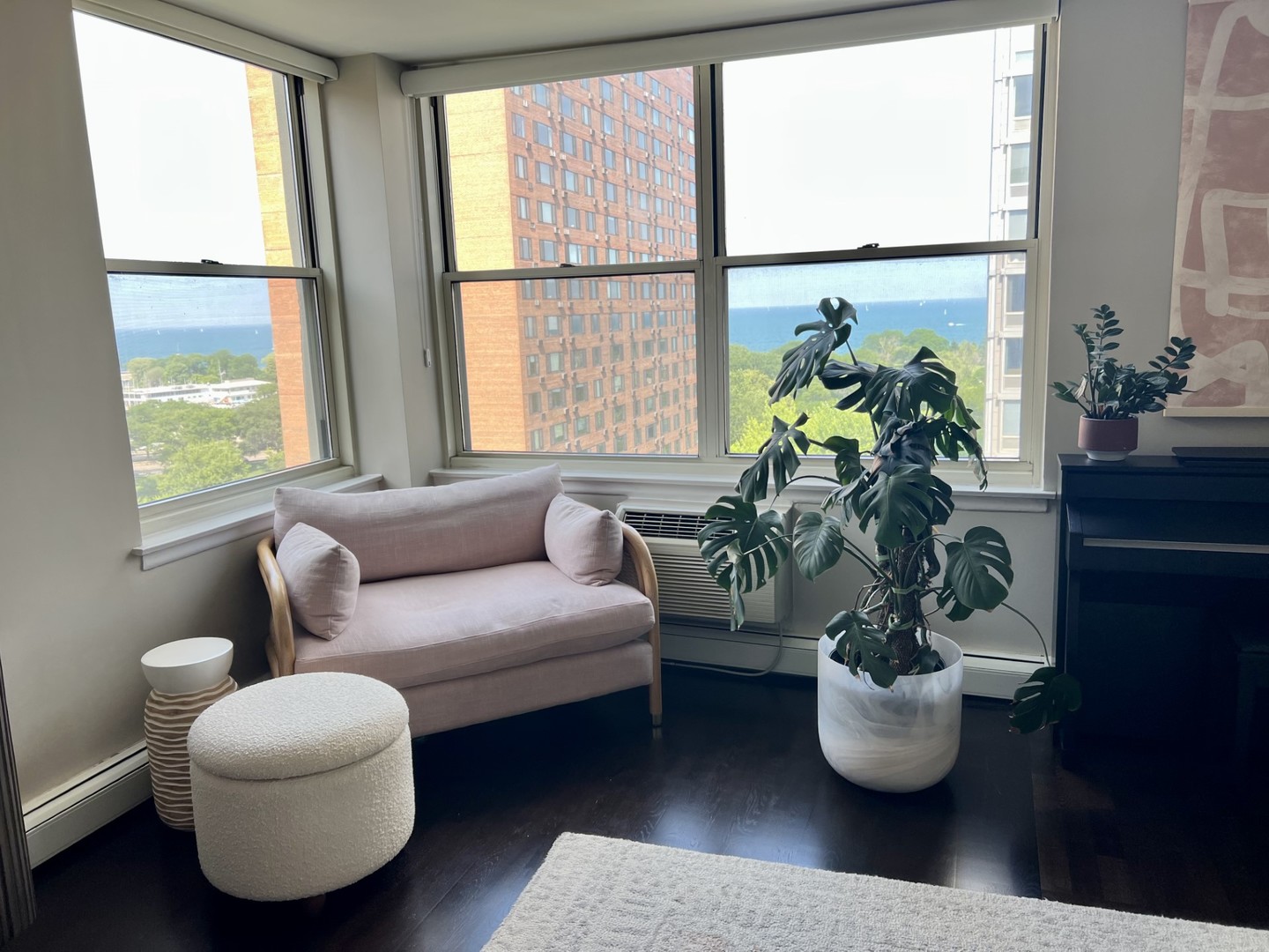 3033 North Sheridan Road, Unit 1201 Chicago, IL 60657 - Photo 3 of 16 a living room with furniture and a potted plant