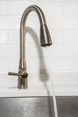 a close view of sink