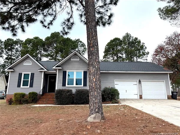 front view of a house with a outdoor space