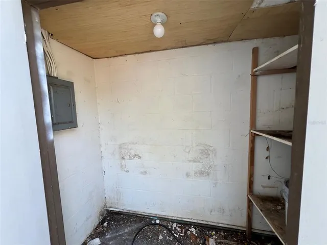 a garden view with a seating space