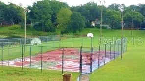 a view of a chairs and table in backyard