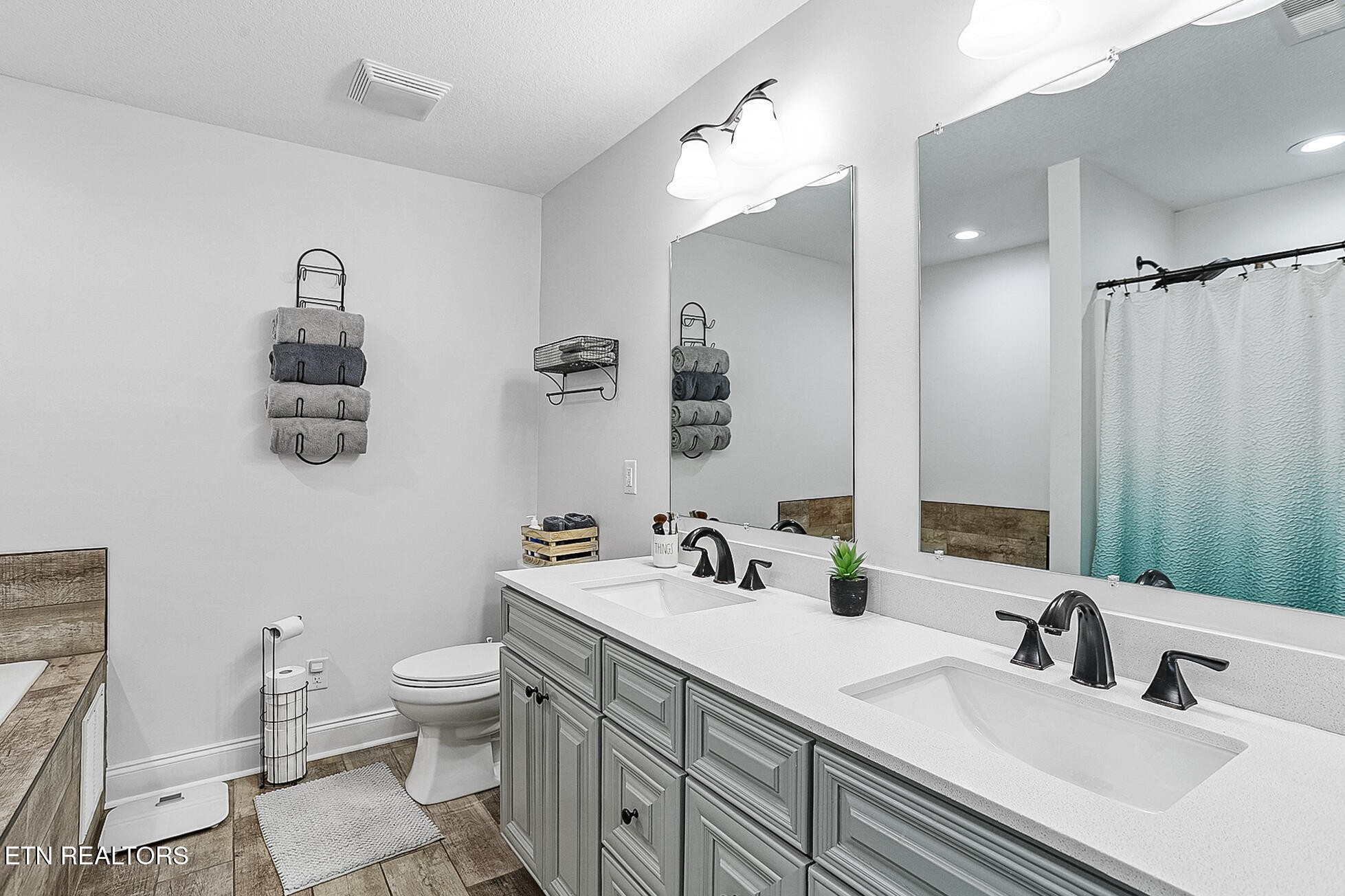 437 Covenant Way Seymour, TN 37865 - Photo 19 of 41 a bathroom with a double vanity sink mirror and toilet