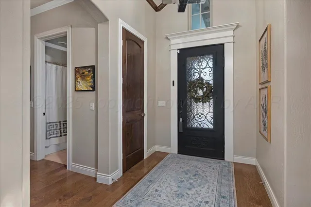 wooden floor and windows in a room