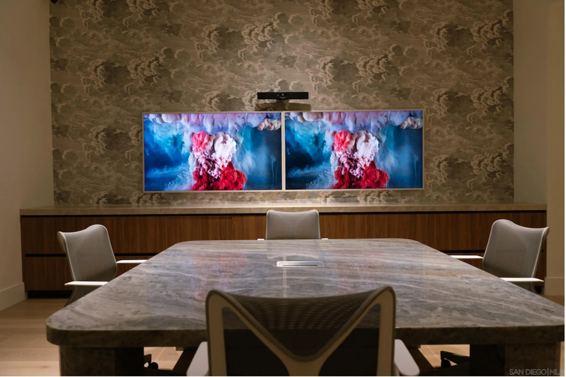 18650 Old Coach Way Poway, CA 92064 - Photo 20 of 63 a view of a dining room with furniture and wall paintings
