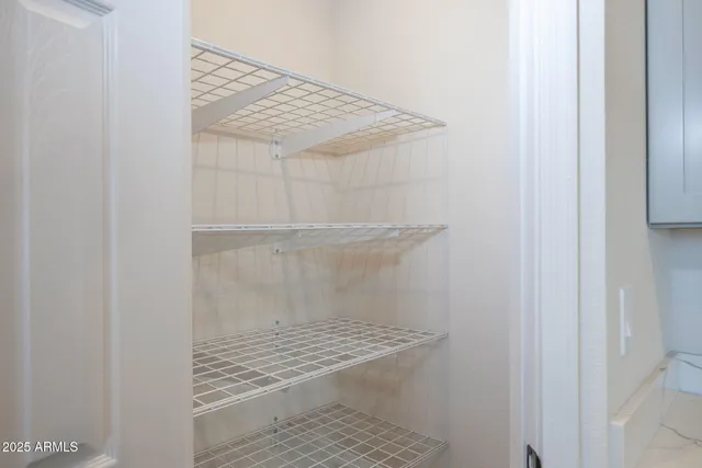 a bathroom with a glass door