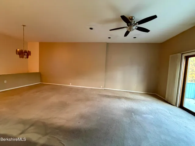 a view of a room with a window