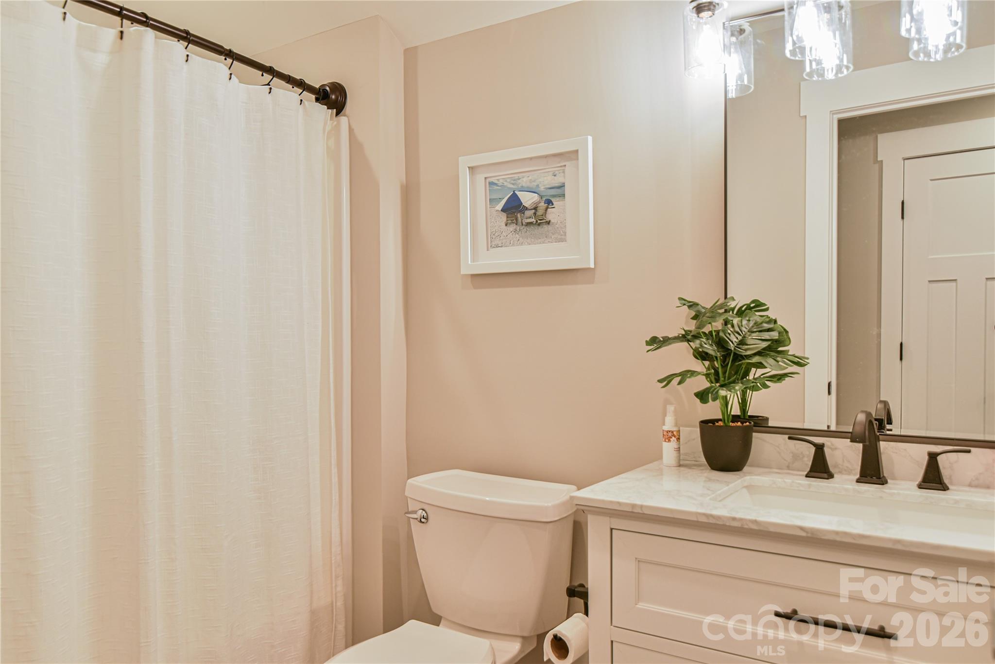 310 Portmanvilla Road Black Mountain, NC 28711 - Photo 26 of 30 a bathroom with a sink a toilet and a mirror