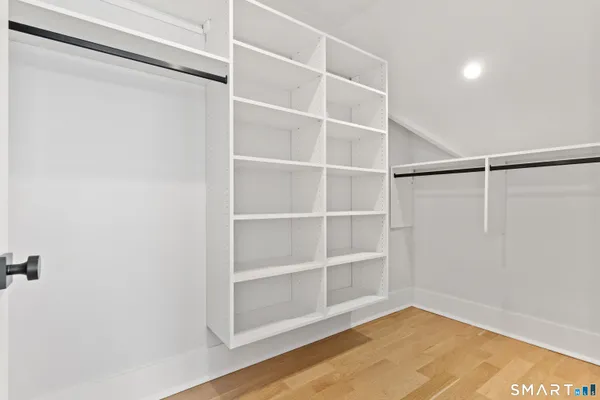 a view of a room with empty racks