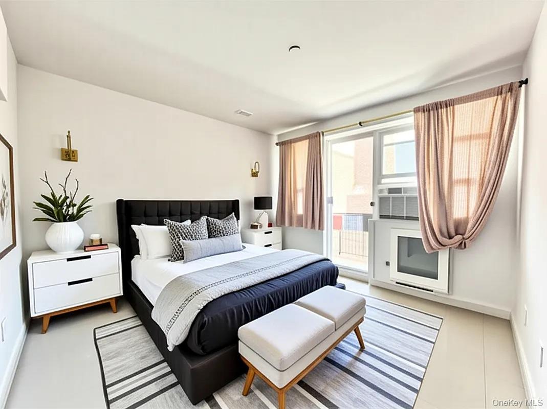 42-38 Judge Street, Unit 3A Queens, NY 11373 - Photo 7 of 9 Bedroom with baseboards and access to exterior