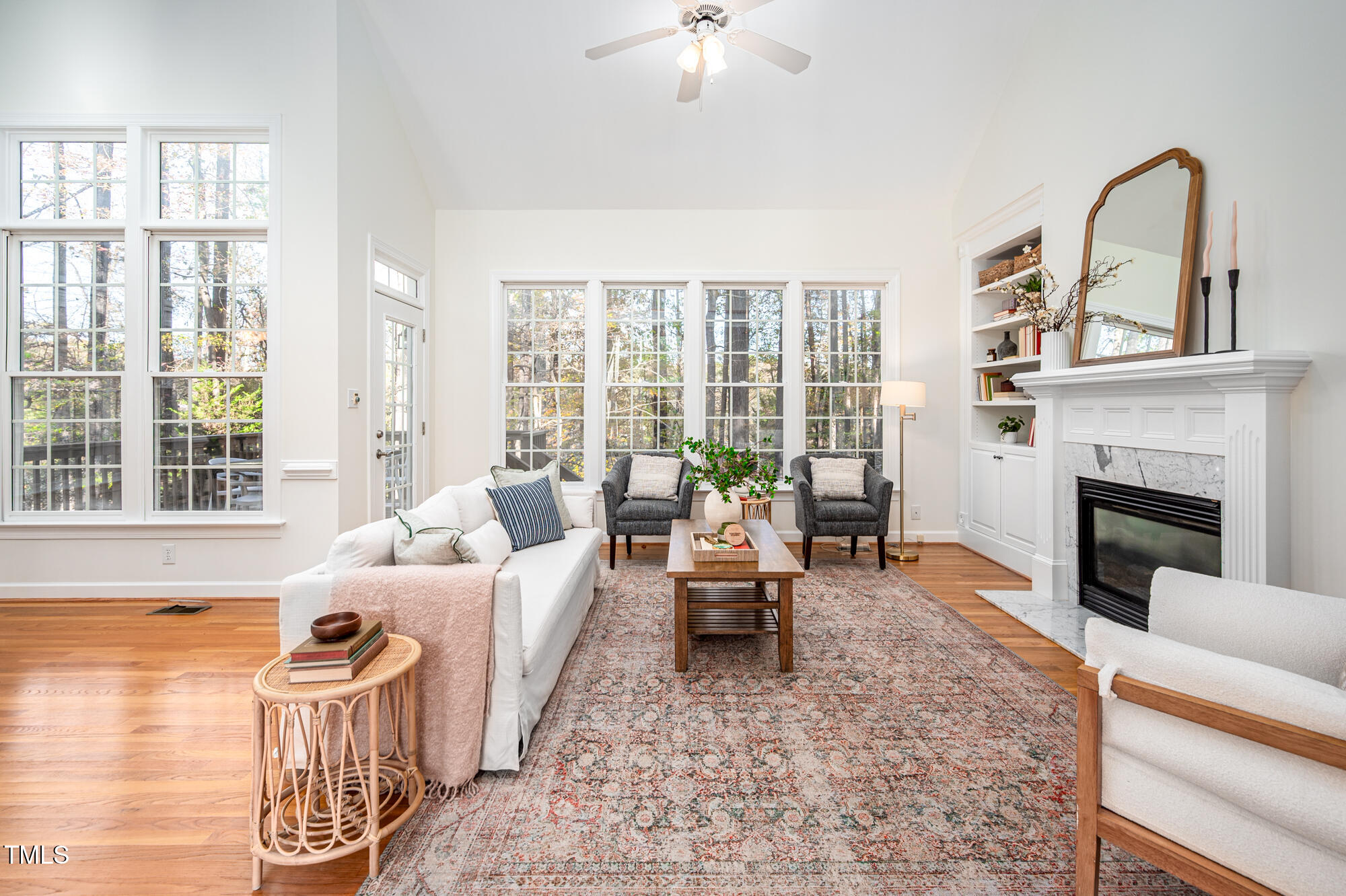 506 Manor Ridge Road Carrboro, NC 27510 - Photo 7 of 30 a living room with furniture and a fireplace