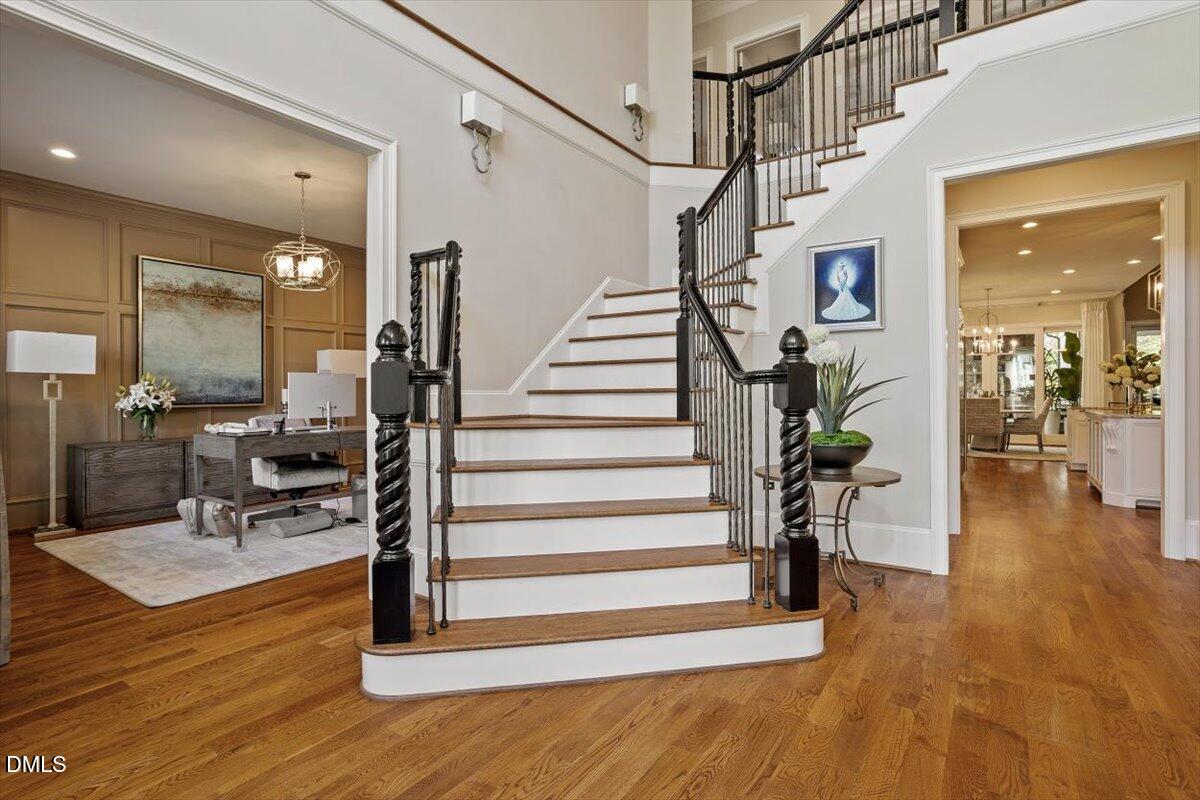 1413 Lily Estates Drive Raleigh, NC 27614 - Photo 10 of 82 a view of entryway and hall with wooden floor