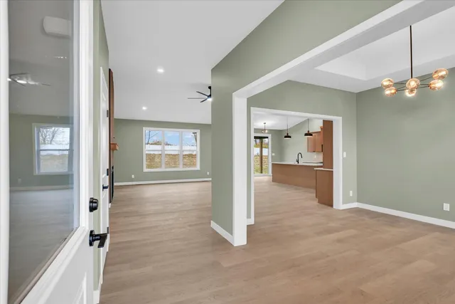 en view interior of the house and wooden floor