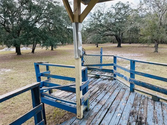 a backyard of a house with lots of trees