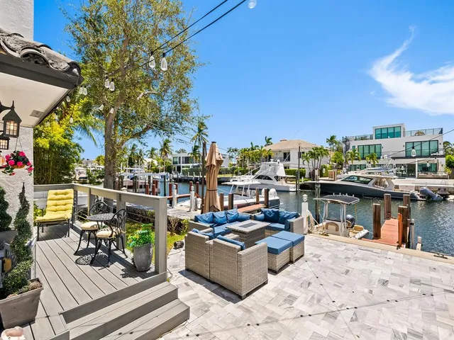 a view of a terrace with furniture