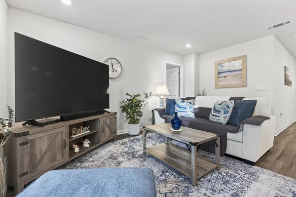 a workspace with furniture and a window