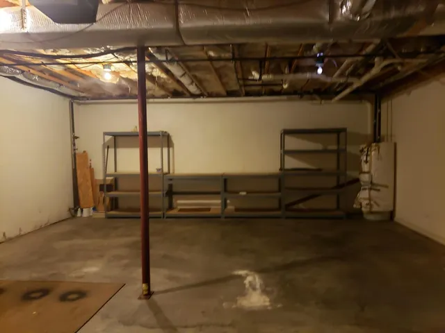 a view of a room with racks