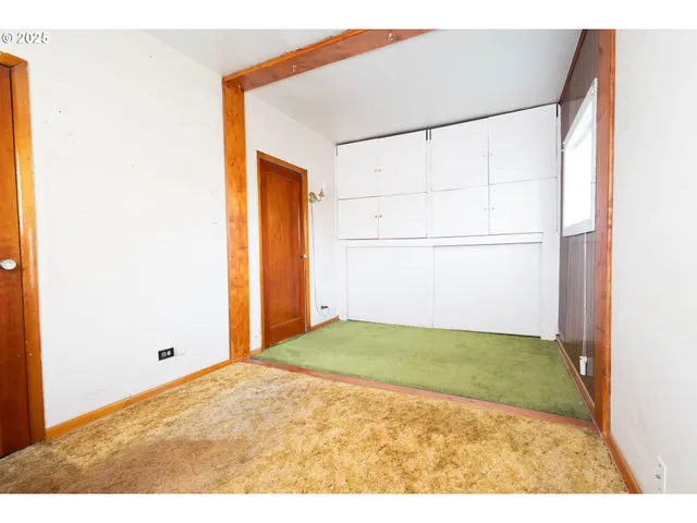 a view of a room with a cabinet