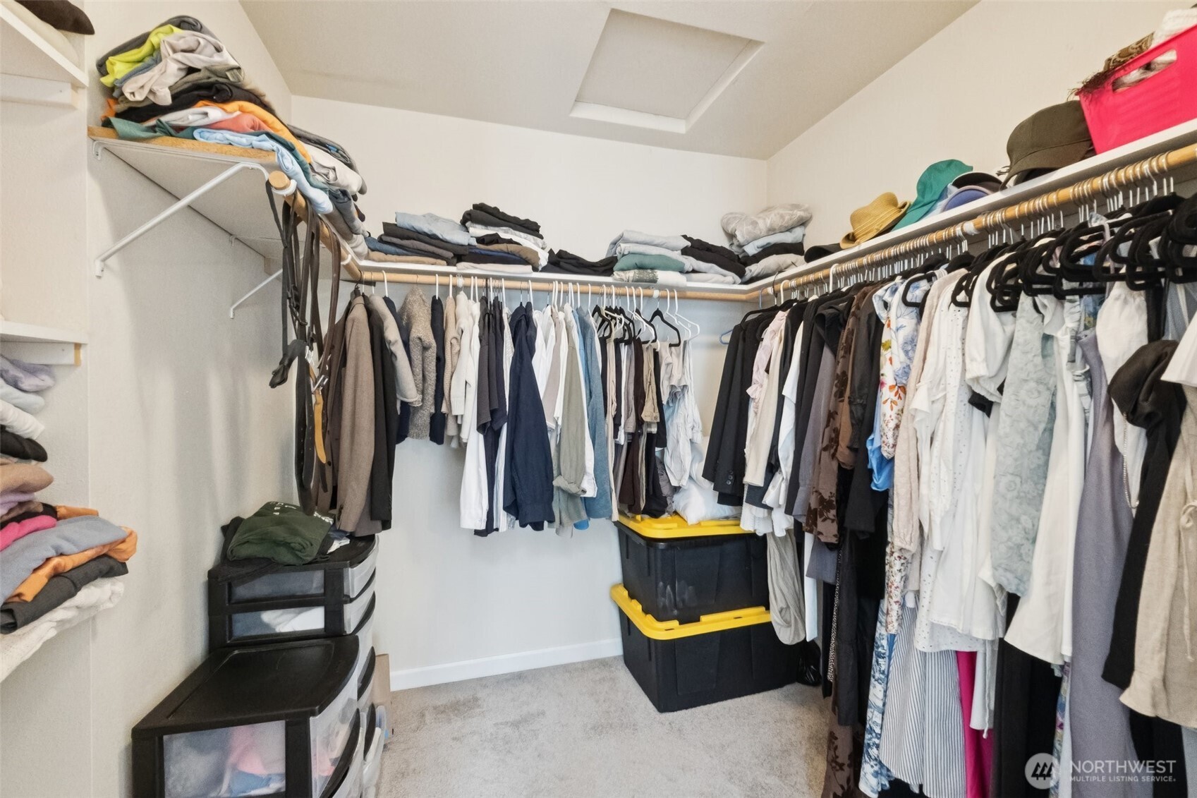 2750 Diamond Loop, Unit E Milton, WA 98354 - Photo 19 of 29 a view of walk in closet with clothes and shoes