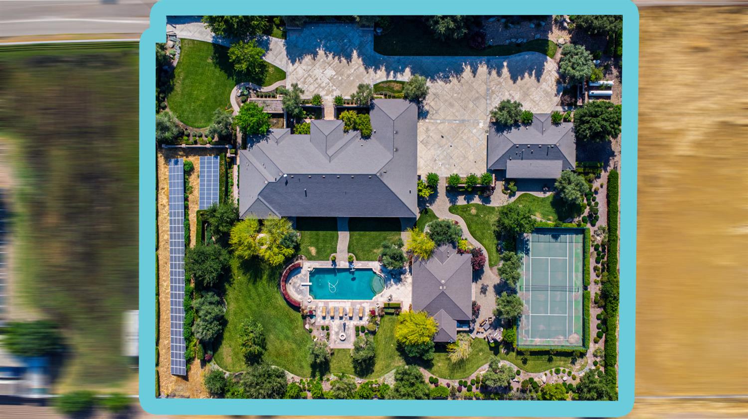 29533 Chapman Way Escalon, CA 95320 - Photo 97 of 99 an aerial view of a house with a yard and potted plants