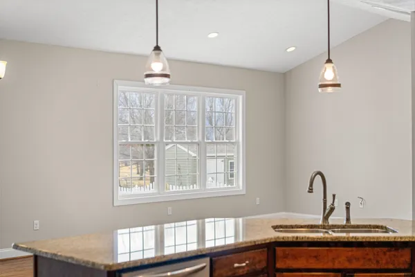 a view of a livingroom with a chandelier