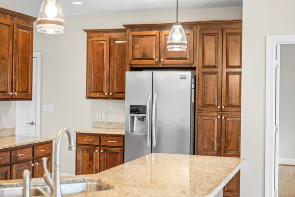 a view of a large window and a room