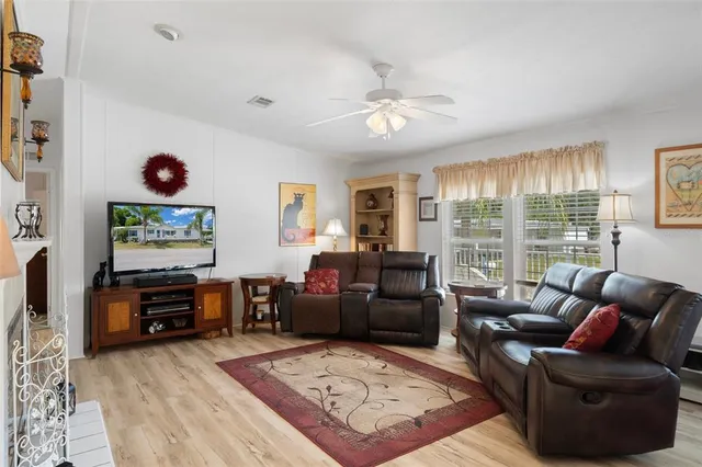 a view of a kitchen area with furniture and window