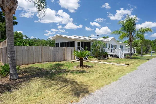 a view of a house with a swimming pool and a yard