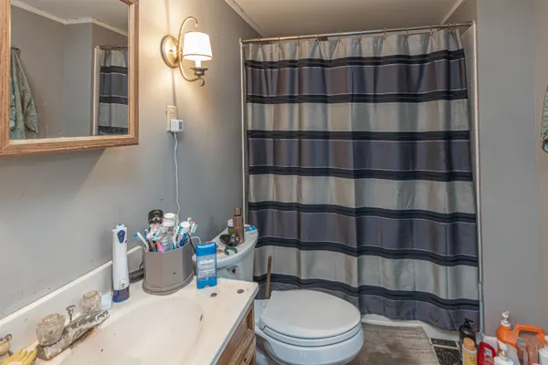 a bathroom with a toilet