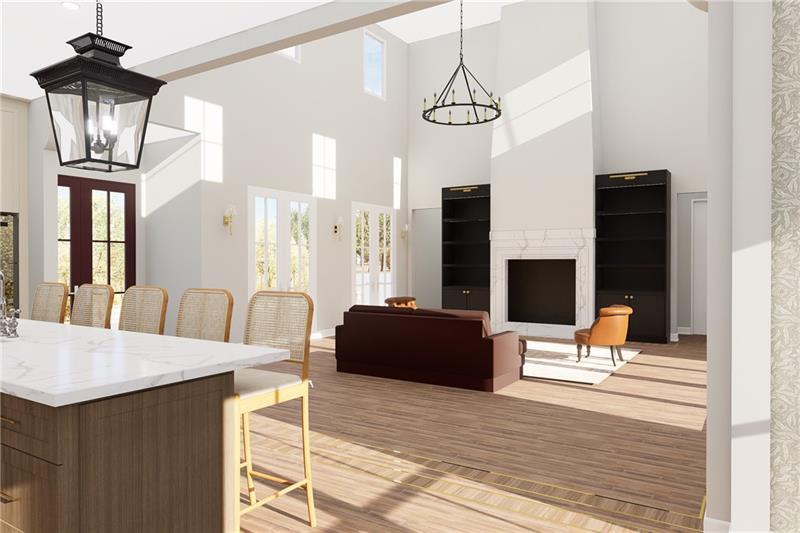 6206 Cedarcrest Road Acworth, GA 30101 - Photo 6 of 14 a living room with furniture and a chandelier