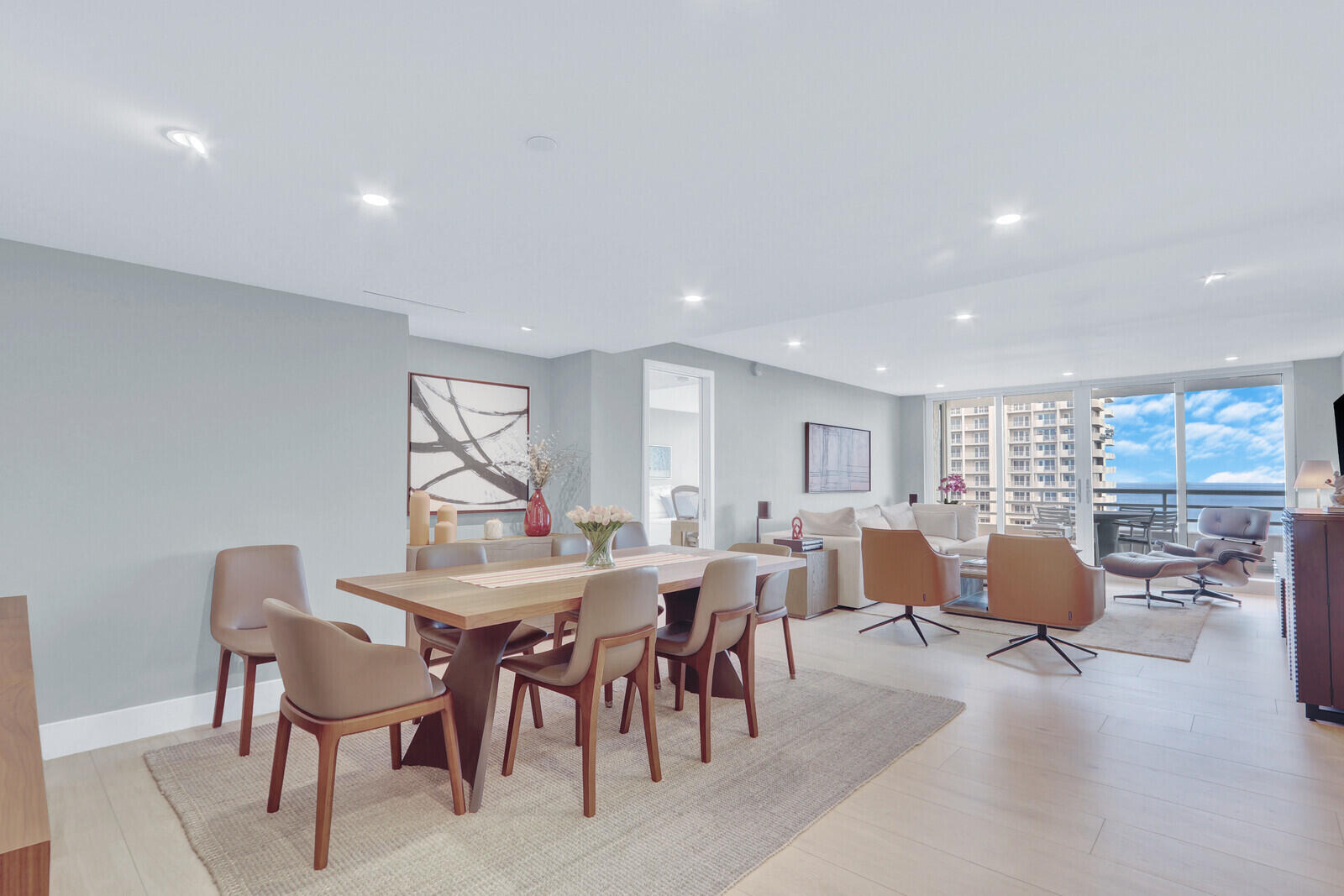 4201 North Ocean Boulevard, Unit C1202 Boca Raton, FL 33431 - Photo 15 of 47 a view of a dining room with furniture window and outside view