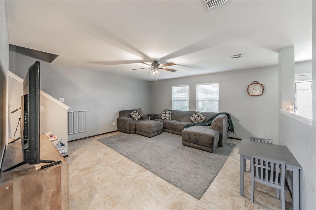 12617 Kingsgate Drive Rhome, TX 76078 - Photo 14 of 39 a living room with furniture ceiling fan and a window