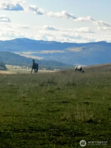 a view of an outdoor space and mountain view