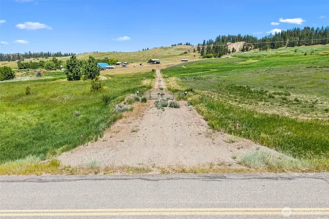 a view of a road with an ocean view