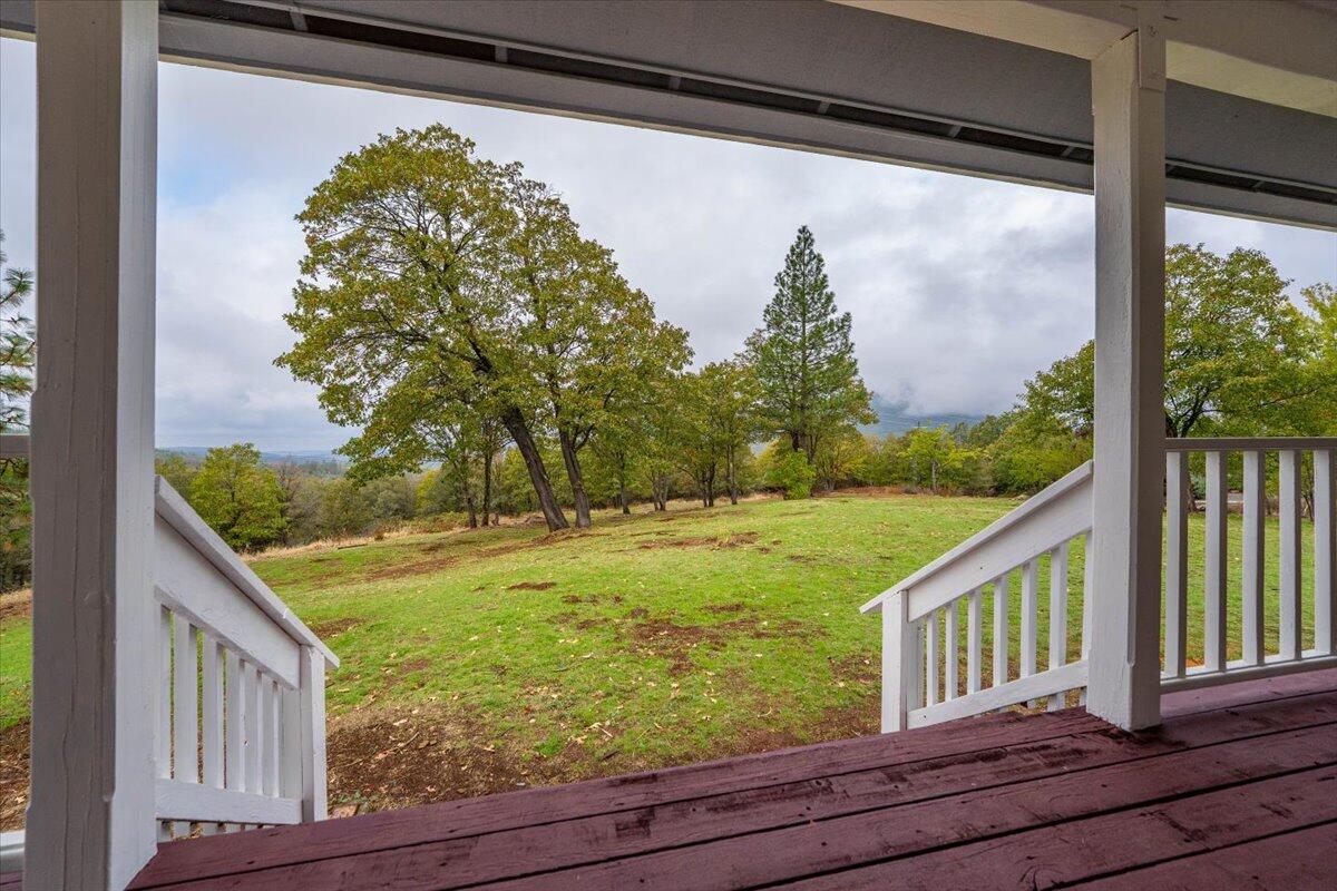 30153 Frisby Road Oak Run, CA 96069 - Photo 34 of 56 a view of a porch with a yard