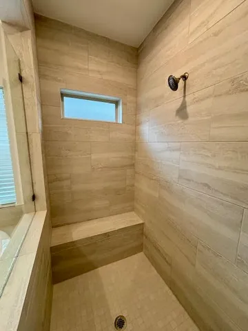 a bathroom with a shower