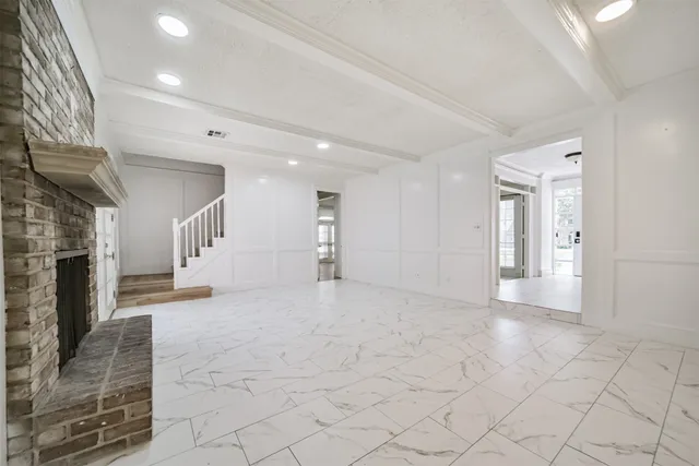 a view of a livingroom with a fireplace