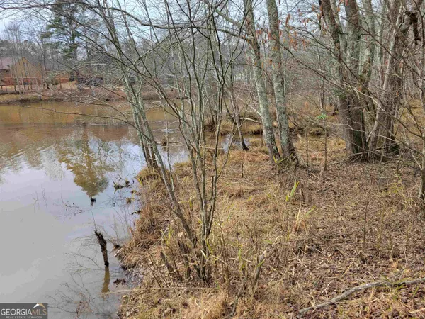 a view of lake with a yard