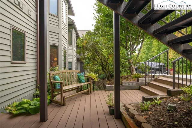 a view of balcony with staircase