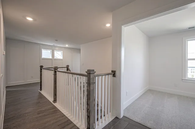 a view of a hallway with closet area