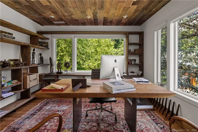 a room with furniture and windows